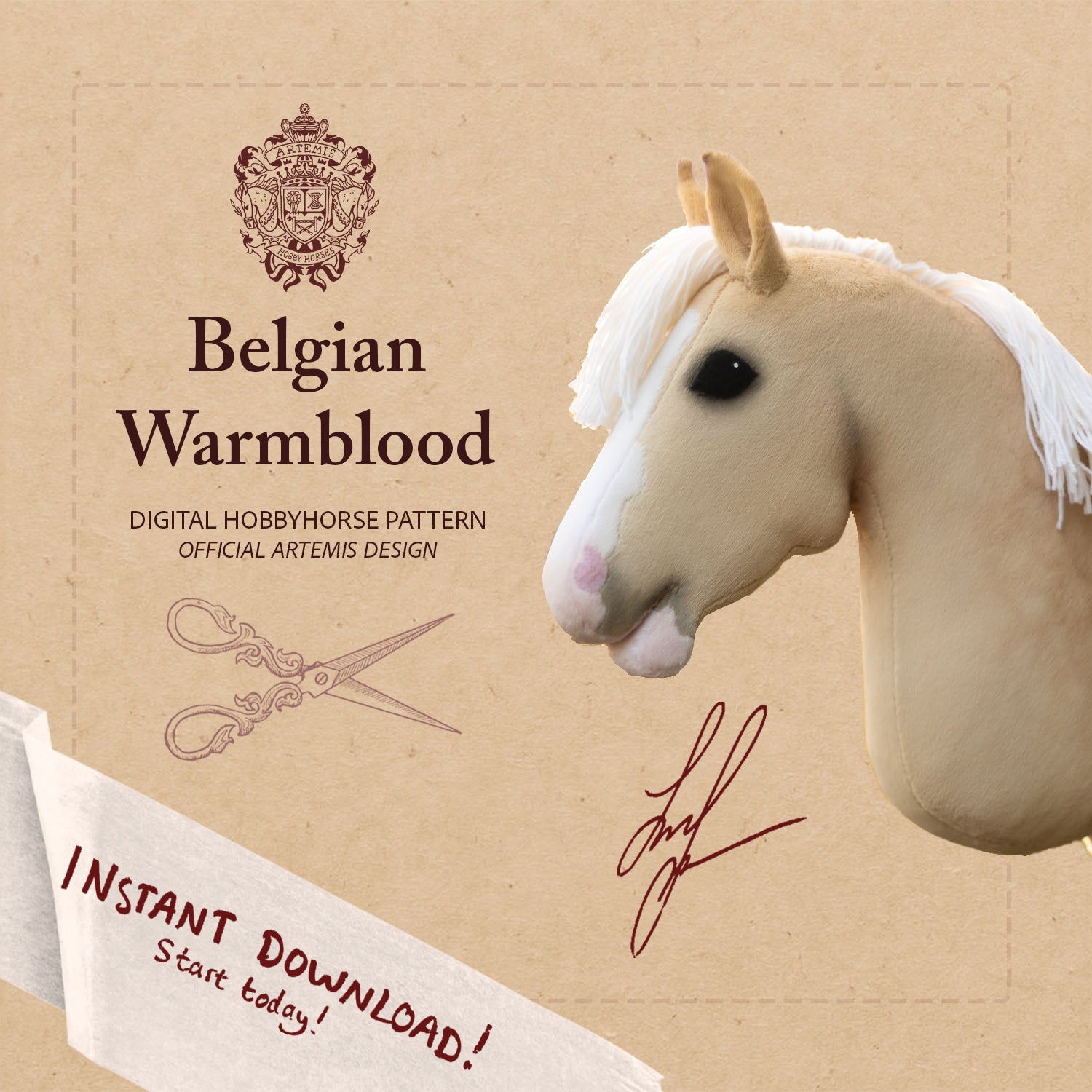 Belgian Warmblood - Hobbyhorse Digital Pattern