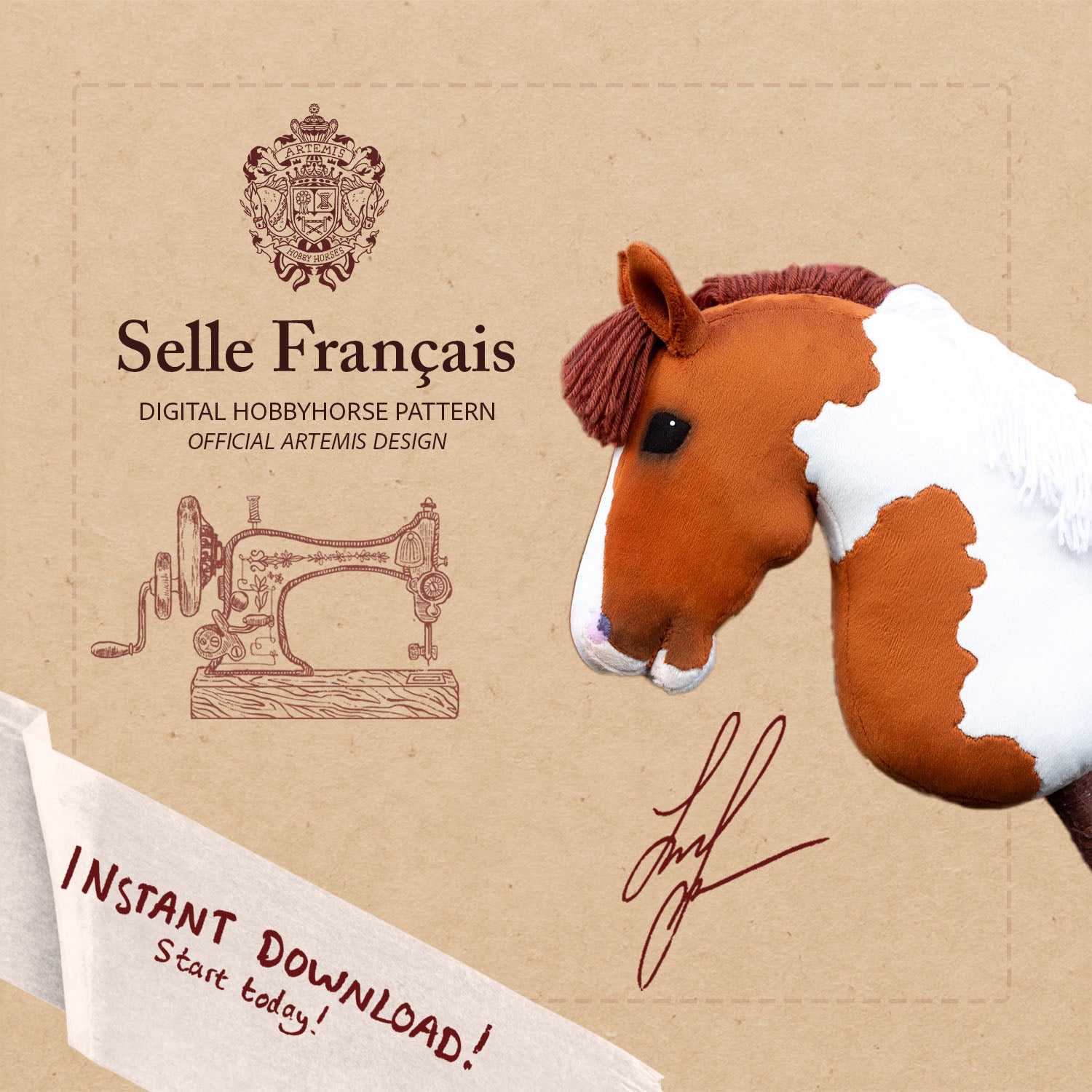 Selle Français - Hobbyhorse Digital Pattern